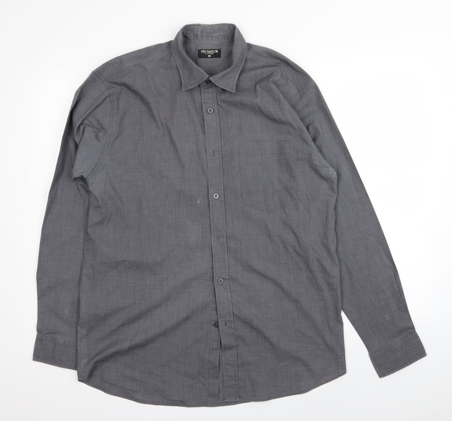 ted taylor Mens Grey    Dress Shirt Size 16