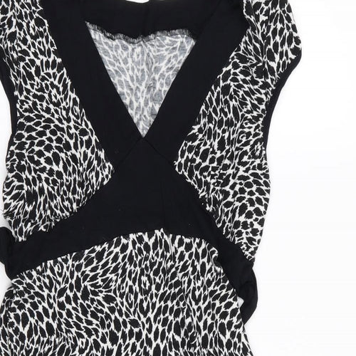 Preworn Womens Black Geometric  T-Shirt Dress  Size 10