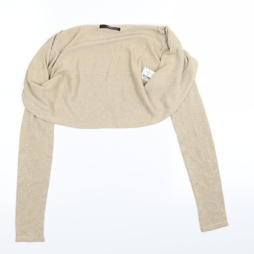 Jane Norman Womens Gold   Cardigan Jumper Size 8