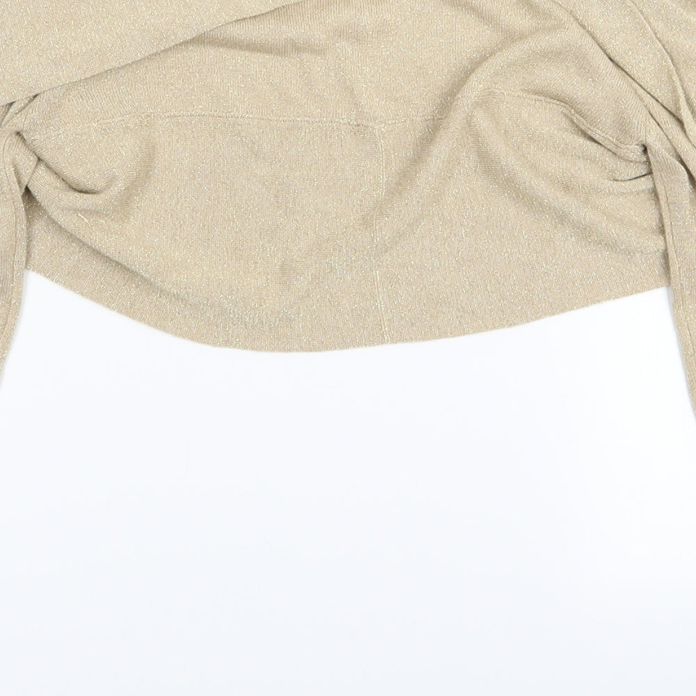 Jane Norman Womens Gold   Cardigan Jumper Size 8
