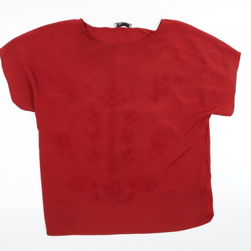 Per Una Womens Red Floral  Basic T-Shirt Size 12