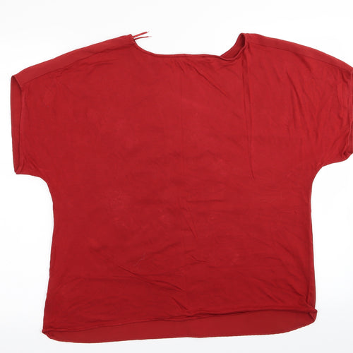Per Una Womens Red Floral  Basic T-Shirt Size 12