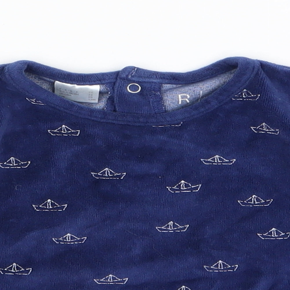 r mini Boys Blue   Basic T-Shirt Size 12 Months