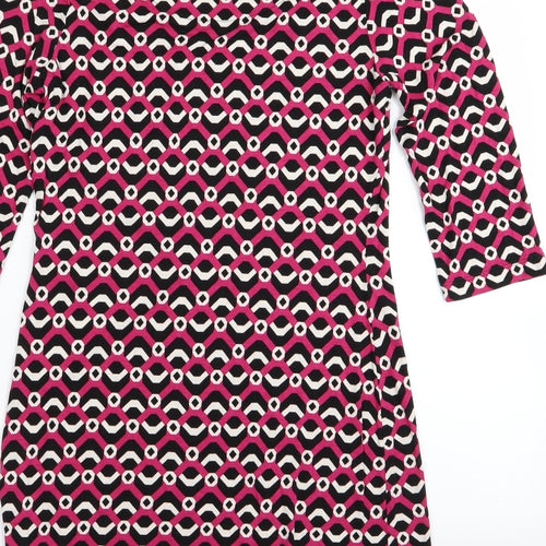 NEXT Womens Pink Geometric  T-Shirt Dress  Size 12