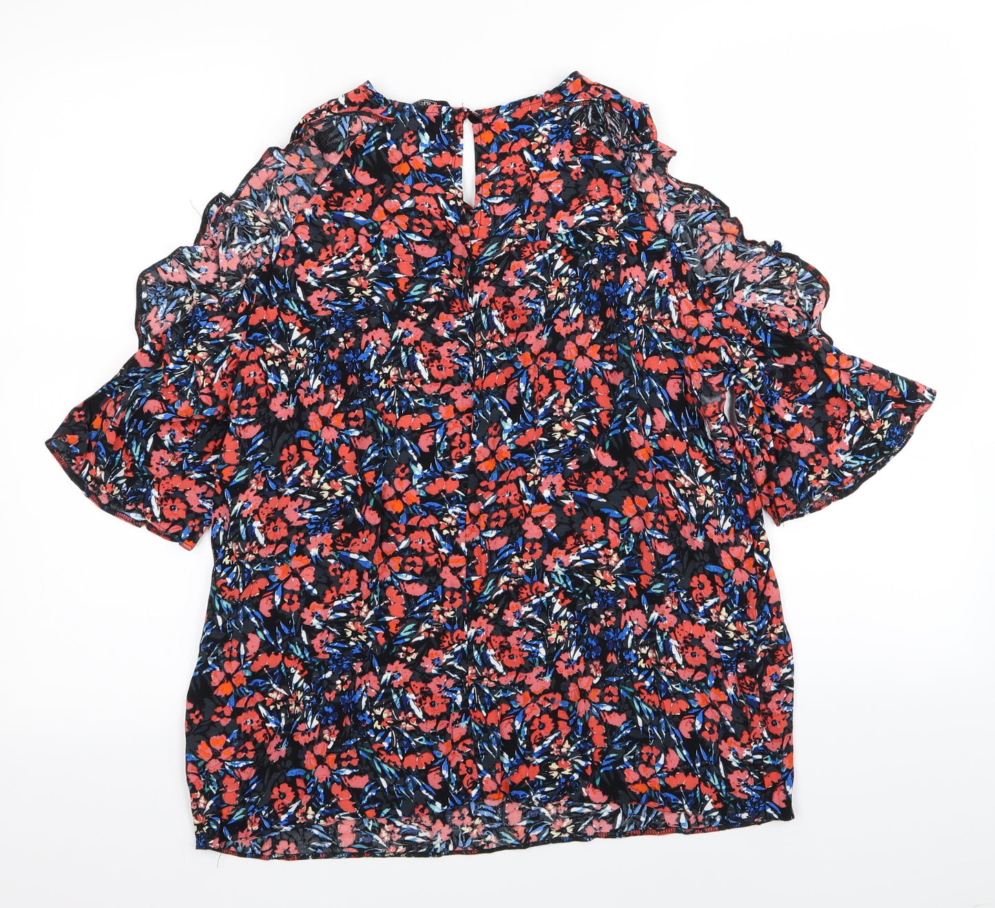 F&F Womens Black Floral  Basic Blouse Size 16