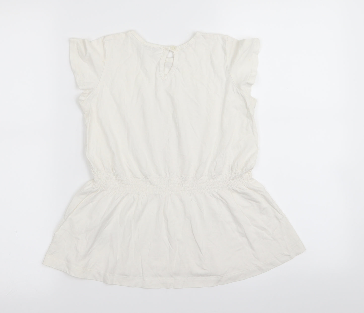 Autograph Girls White   T-Shirt Dress  Size 6-7 Years  - Sequins