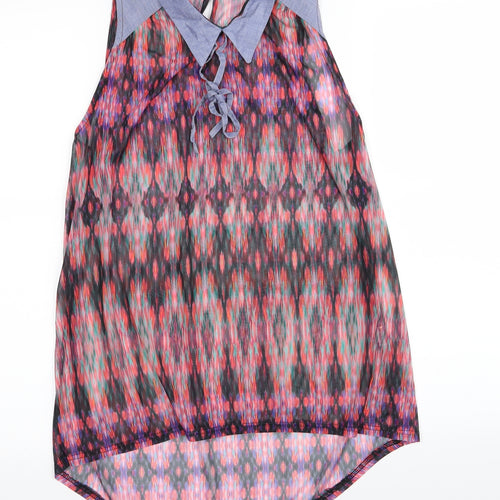 Primark Womens Multicoloured Geometric Rayon Basic Blouse Size 10