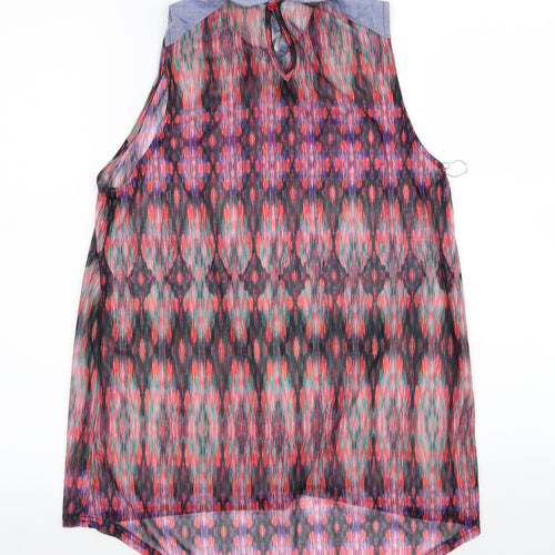 Primark Womens Multicoloured Geometric Rayon Basic Blouse Size 10