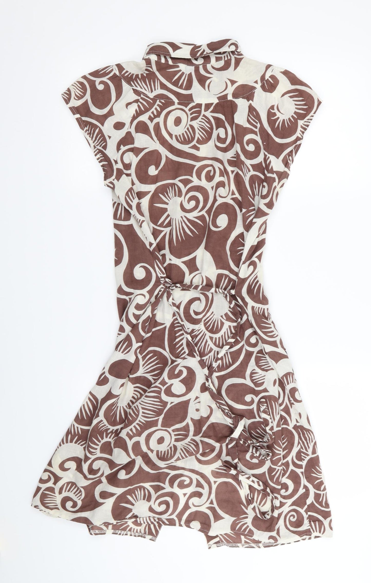 Topshop Womens Brown Geometric  Fit & Flare  Size 12