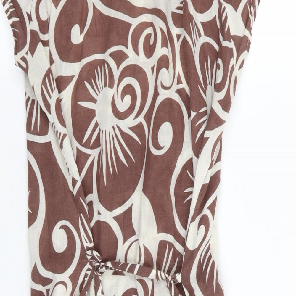 Topshop Womens Brown Geometric  Fit & Flare  Size 12