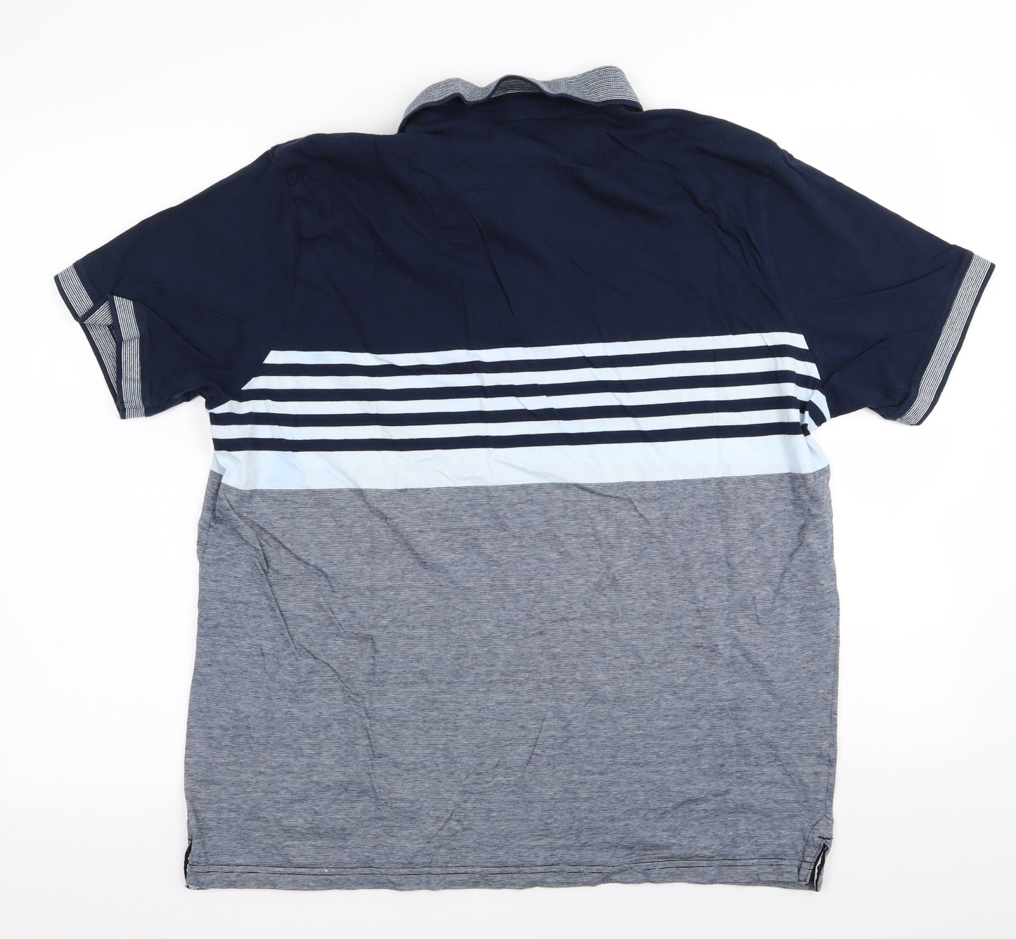 Asda George Mens Blue Striped   Polo Size L