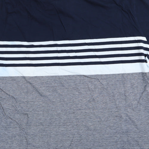 Asda George Mens Blue Striped   Polo Size L