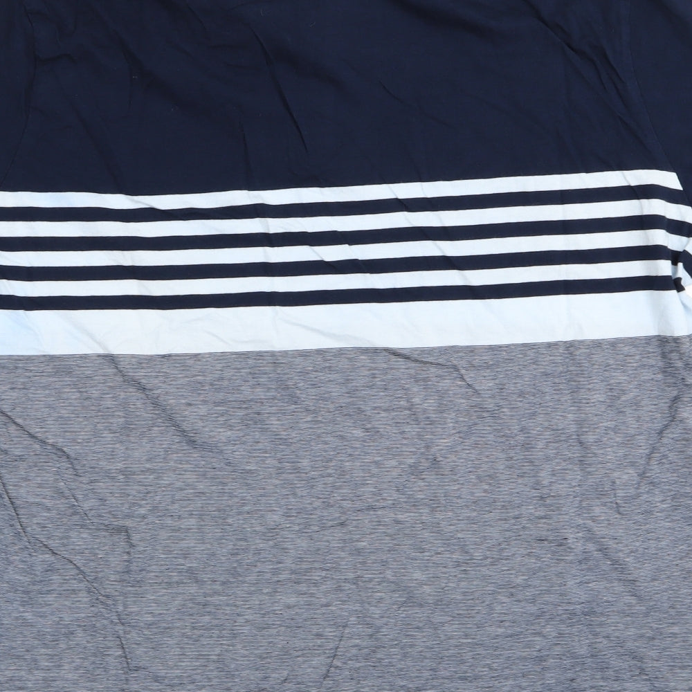 Asda George Mens Blue Striped   Polo Size L