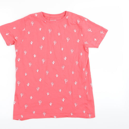 Primark Girls Pink Floral  Basic T-Shirt Size 10-11 Years