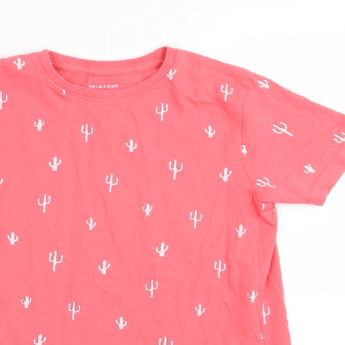 Primark Girls Pink Floral  Basic T-Shirt Size 10-11 Years