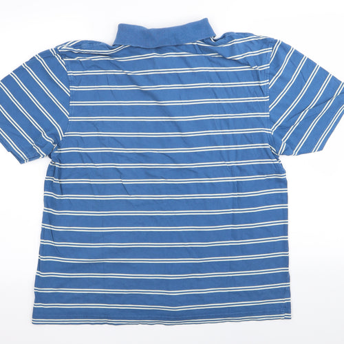 DUNNES Mens Blue Striped   Polo Size L