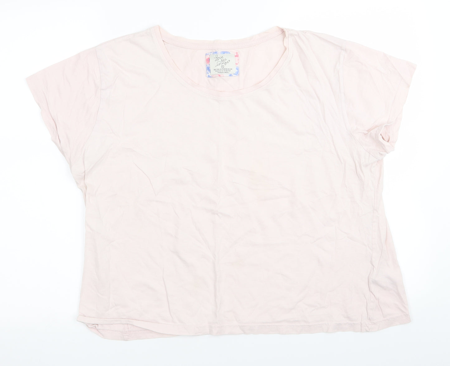 love to lounge Womens Pink   Basic T-Shirt Size 18