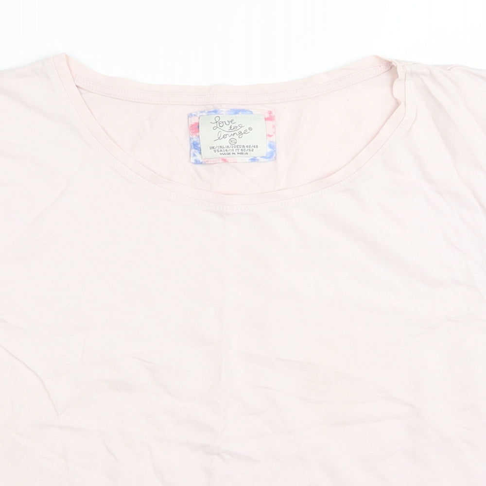 love to lounge Womens Pink   Basic T-Shirt Size 18