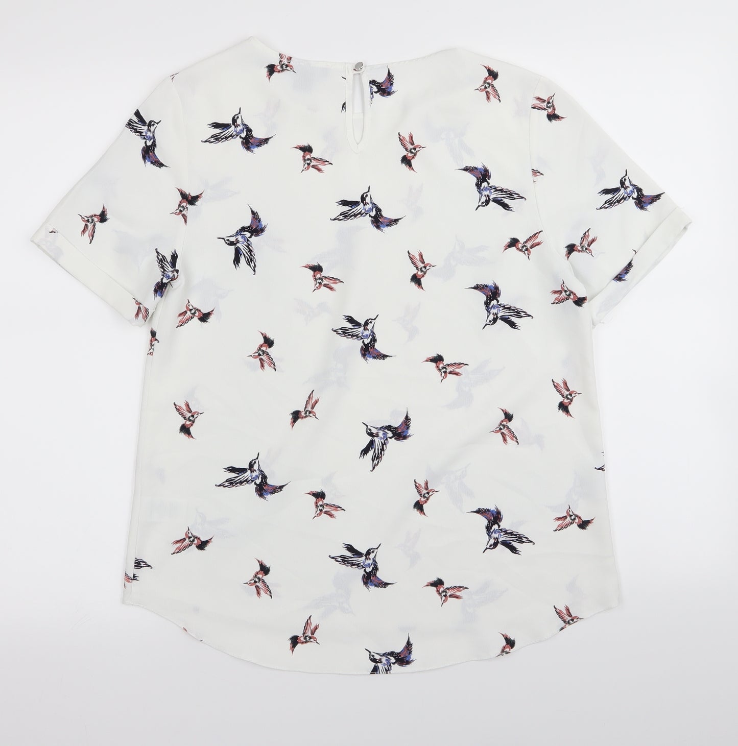 Primark Womens White   Basic Blouse Size 10  - BUTTERFLIES