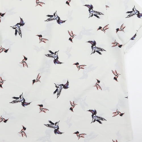 Primark Womens White   Basic Blouse Size 10  - BUTTERFLIES