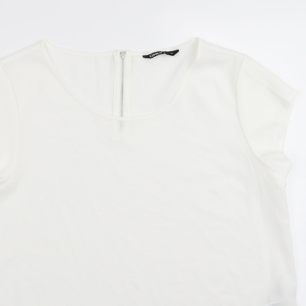 Only Womens White   Basic Blouse Size 8