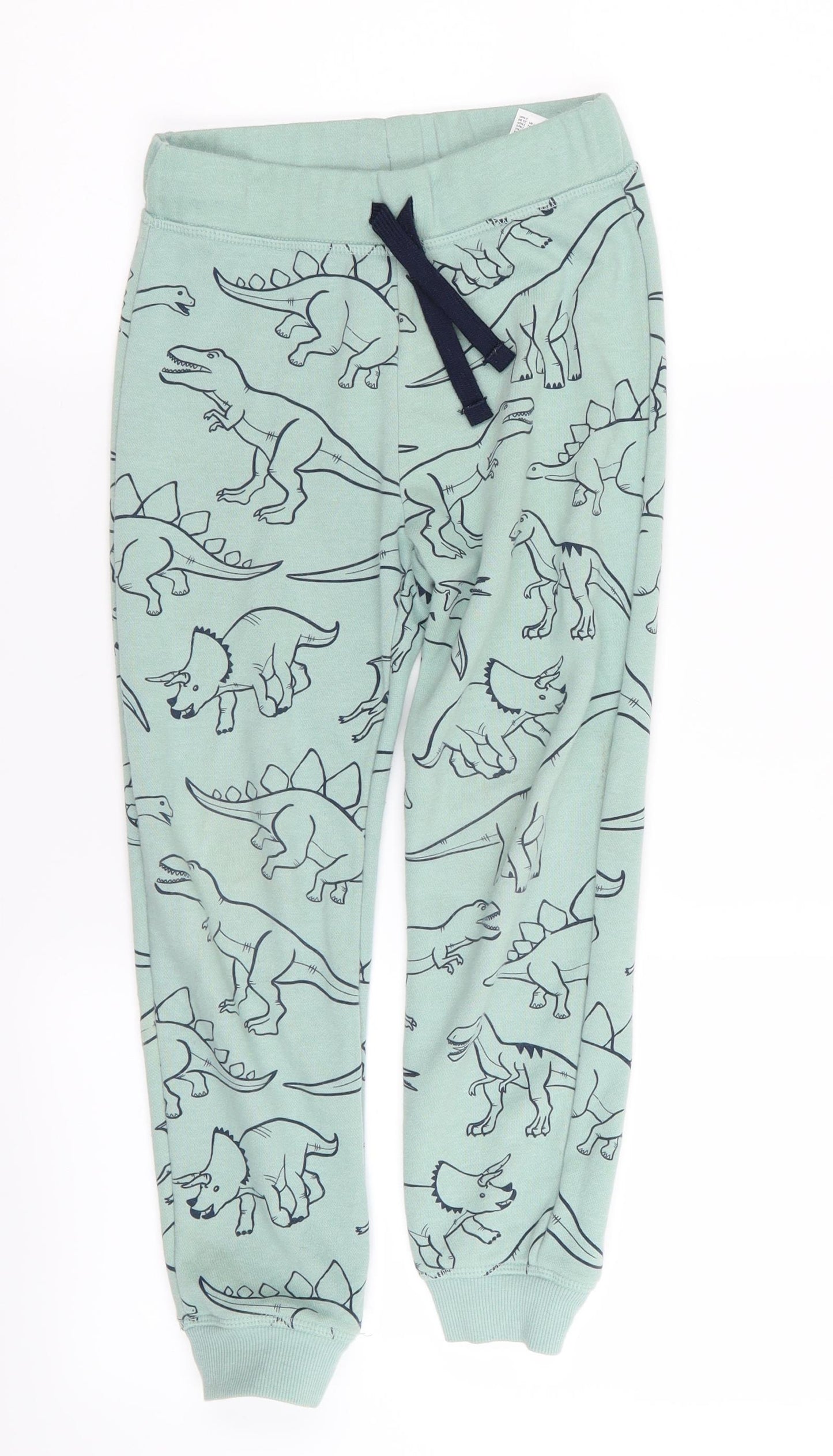 H&M Boys Green Animal Print  Jogger Trousers Size 6-7 Years