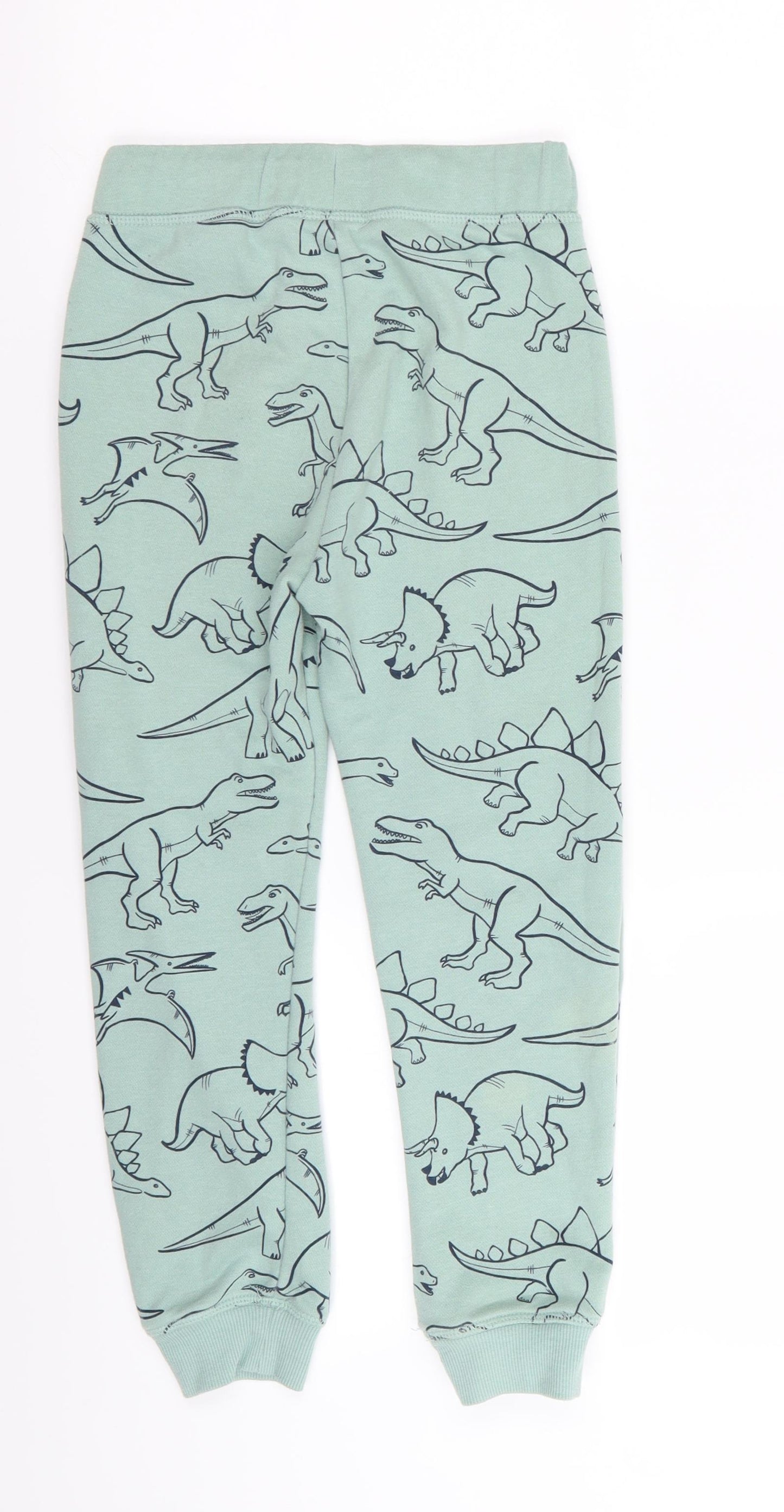 H&M Boys Green Animal Print  Jogger Trousers Size 6-7 Years