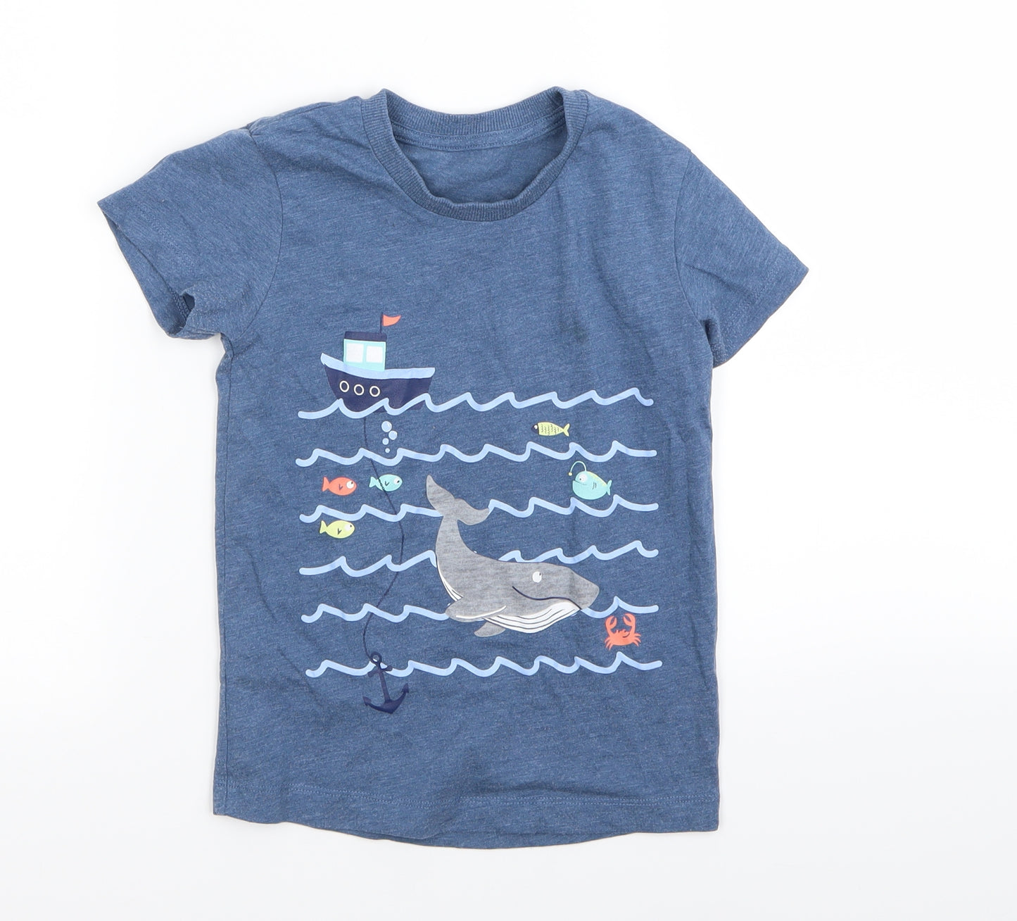 Matalan Boys Blue   Basic T-Shirt Size 4-5 Years