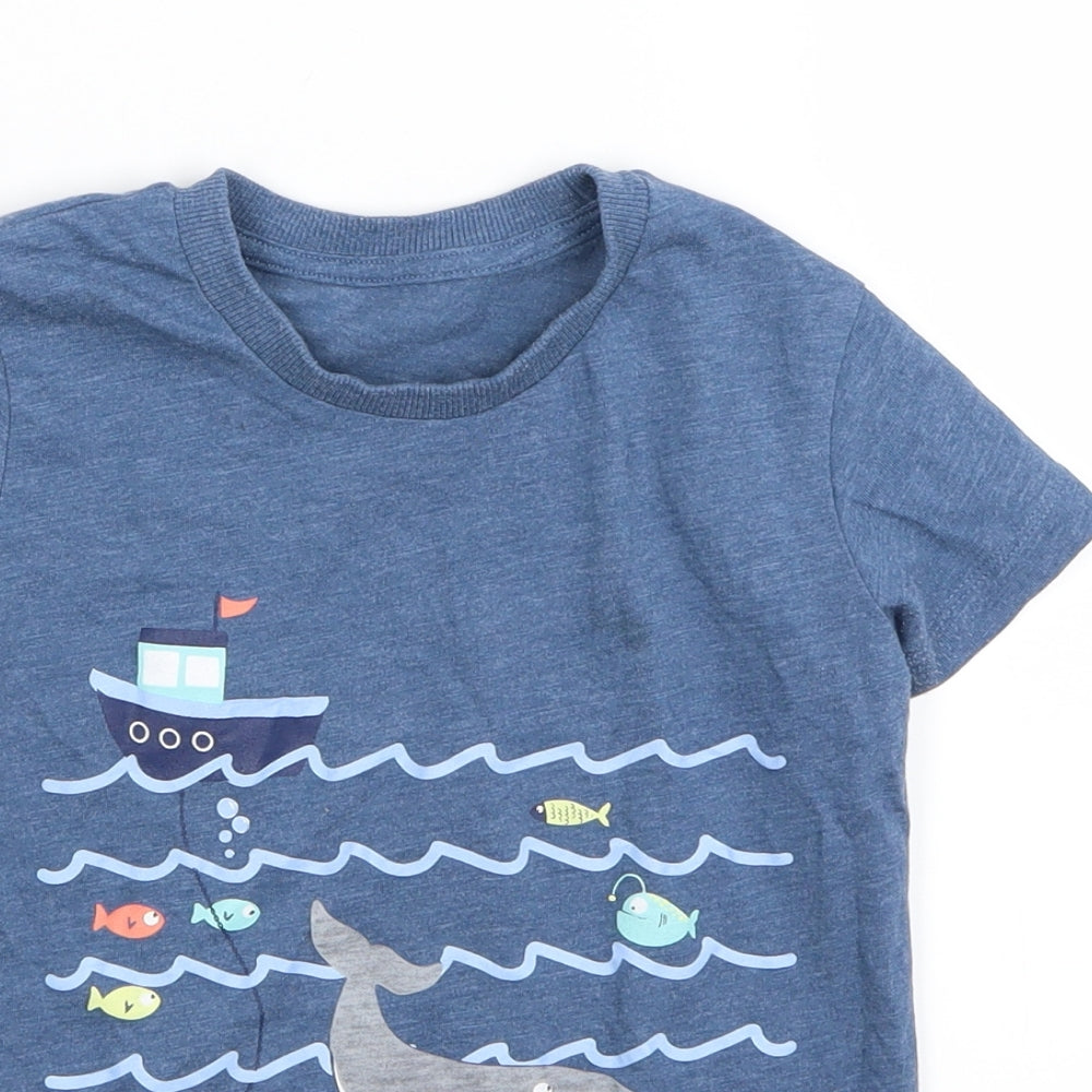 Matalan Boys Blue   Basic T-Shirt Size 4-5 Years