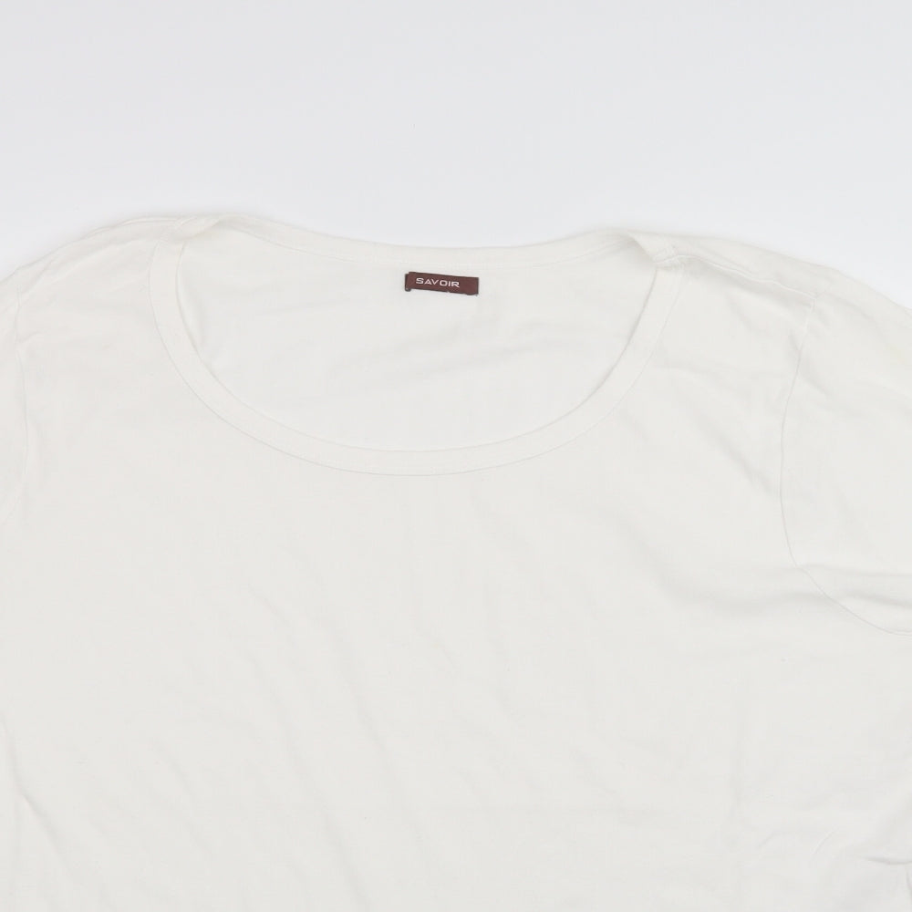 Savoir Womens White   Basic T-Shirt Size 26