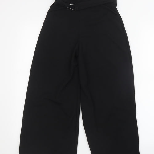 Boohoo Womens Black   Cropped Trousers Size 6 L20.5 in