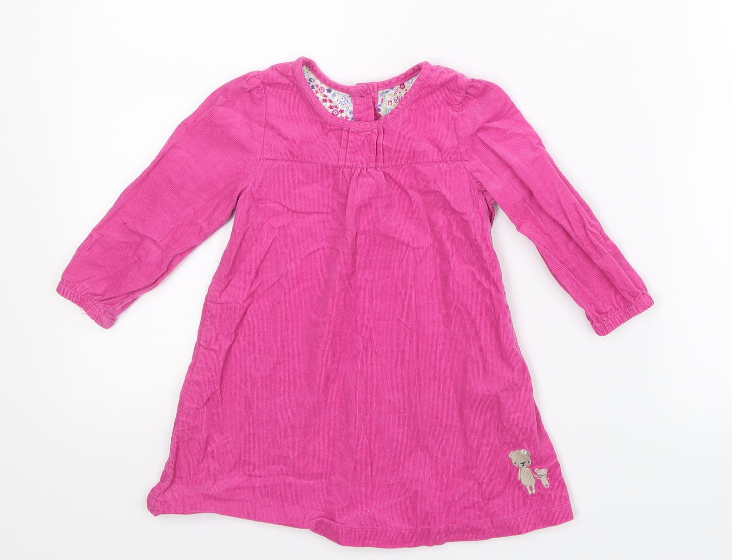 Mothercare Girls Pink   Shirt Dress  Size 12-18 Months