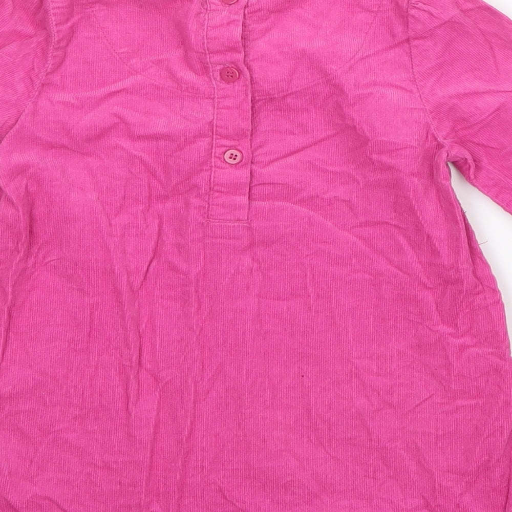 Mothercare Girls Pink   Shirt Dress  Size 12-18 Months