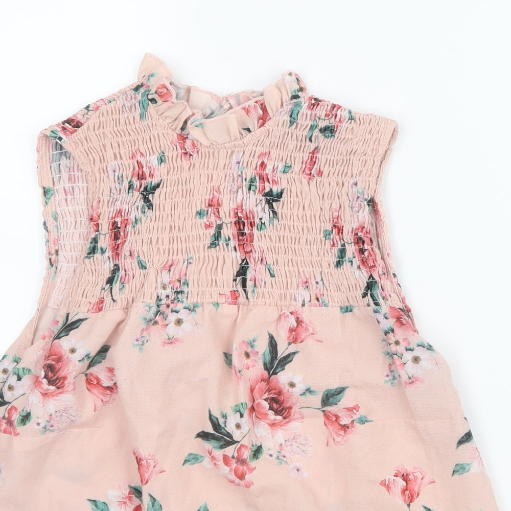 Select Womens Pink Floral  Basic Blouse Size 8
