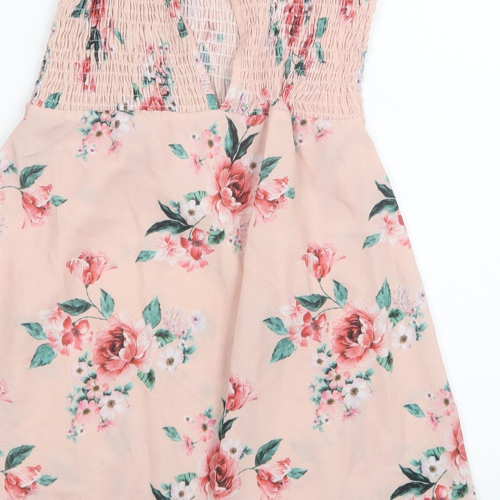 Select Womens Pink Floral  Basic Blouse Size 8