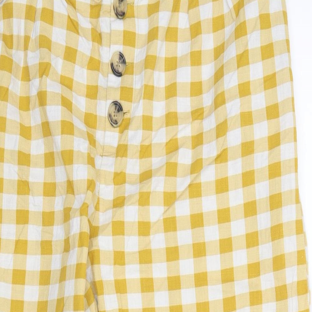 Primark Womens Yellow Check  Trousers  Size 20 L25 in