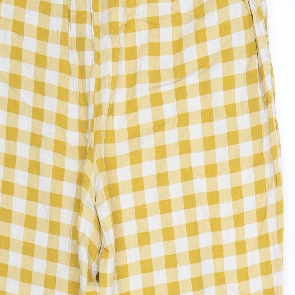 Primark Womens Yellow Check  Trousers  Size 20 L25 in