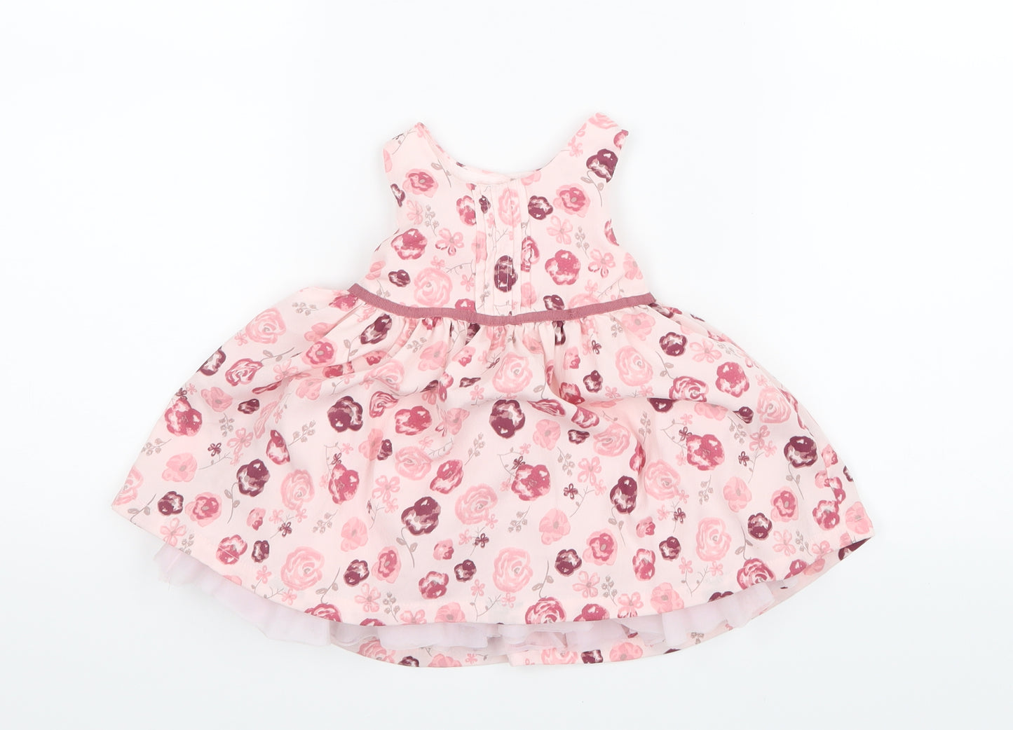 Matalan Girls Pink Floral  A-Line  Size 3-6 Months