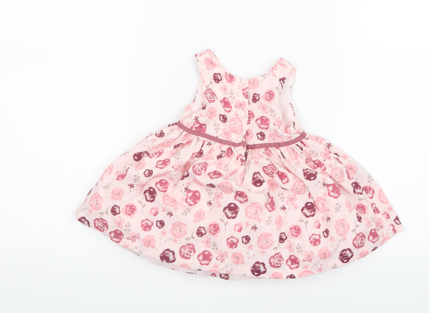 Matalan Girls Pink Floral  A-Line  Size 3-6 Months