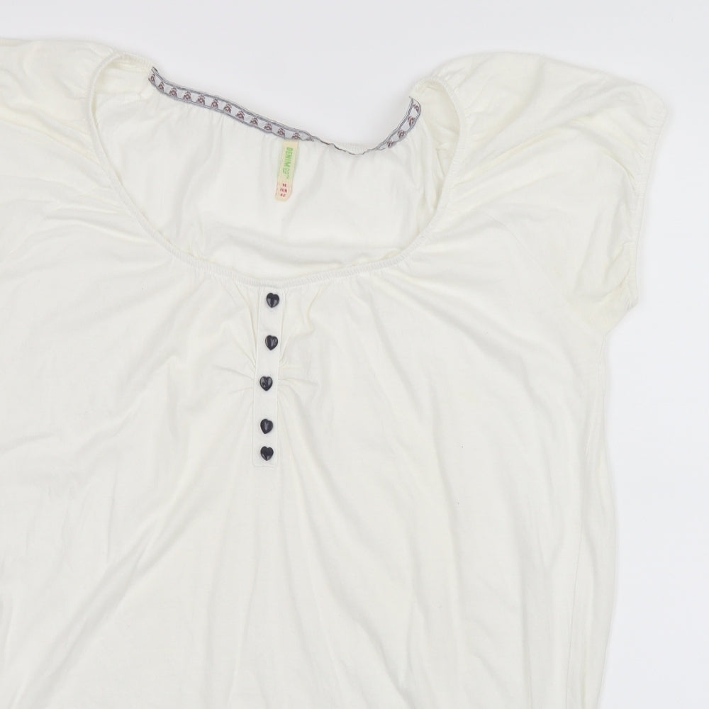 Denim Co Womens White   Basic T-Shirt Size 14