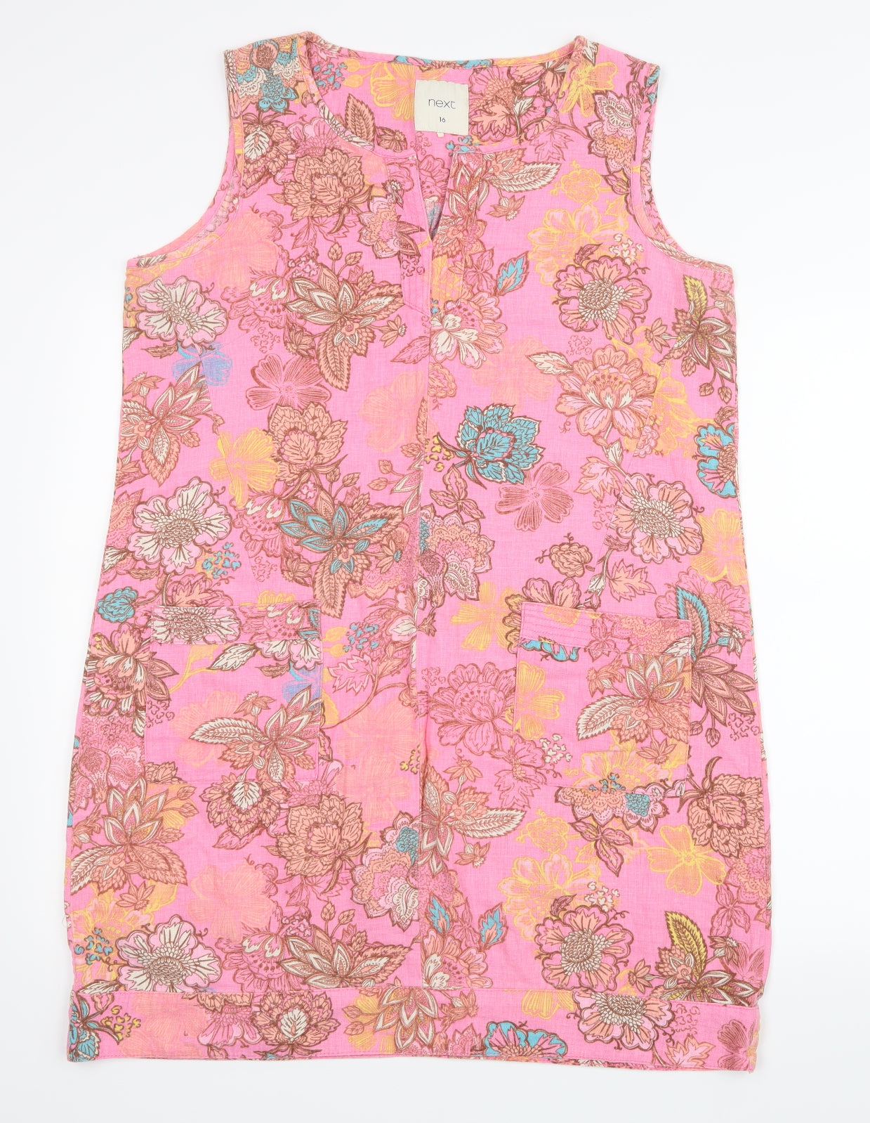 NEXT Womens Pink Geometric  Tank Dress  Size 16