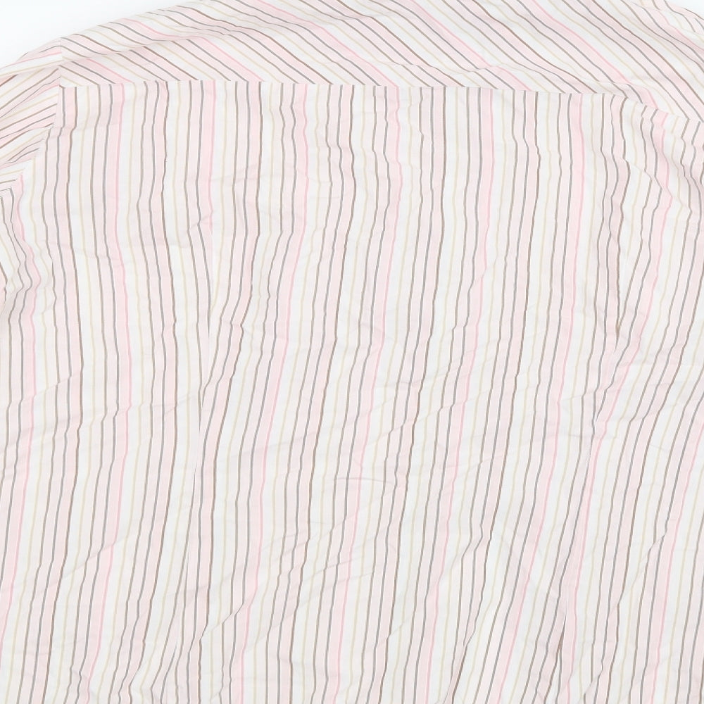 Marks and Spencer Womens Pink Striped  Basic Button-Up Size 22