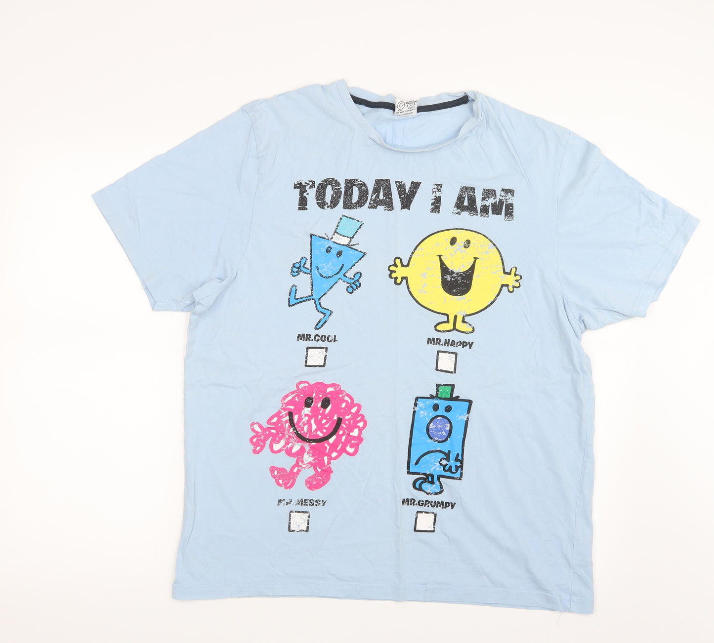 George Mens Blue    T-Shirt Size L  - Mr Men