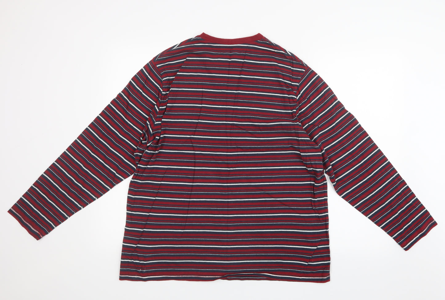 Maine Mens Red Striped   T-Shirt Size L