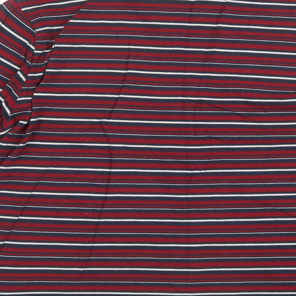 Maine Mens Red Striped   T-Shirt Size L