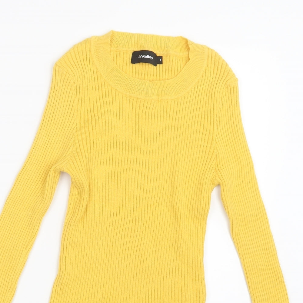 Miss Valley Womens Yellow   Basic T-Shirt Size S