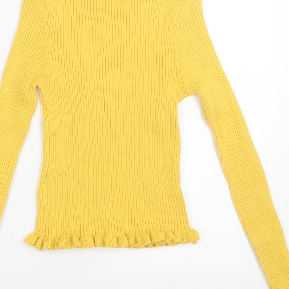 Miss Valley Womens Yellow   Basic T-Shirt Size S