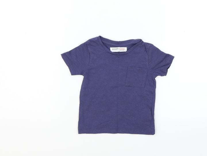 Minoti Blue Basic T-Shirt Size 12 Months