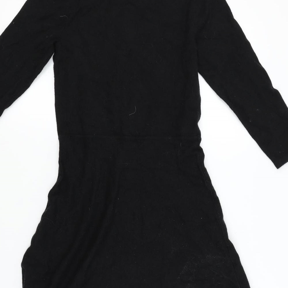 Preworn Womens Black Floral  Fit & Flare  Size M