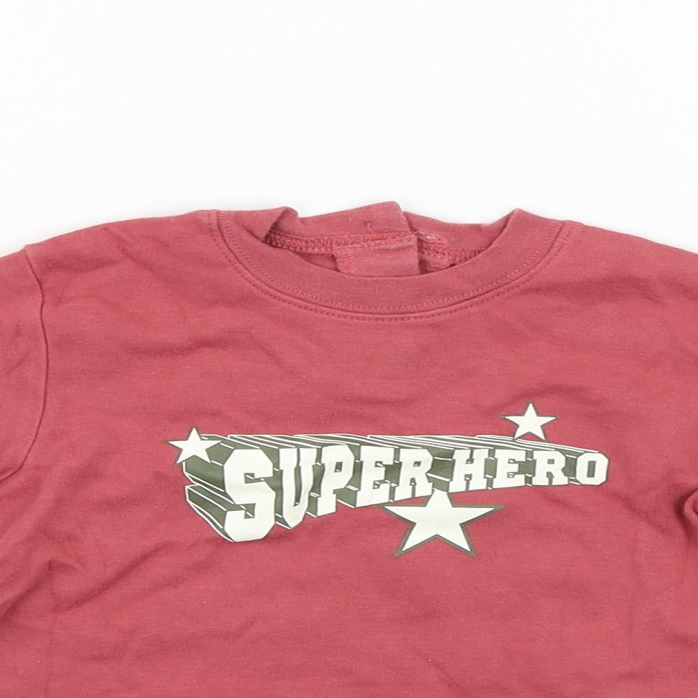 George  Pink   Basic T-Shirt Size 12-18 Months  - Super hero